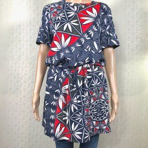 Tory Burch T-Shirt Dress Tunic w/ Drawstring Sz M VGC
